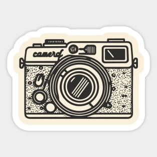 Line art of a vintage camera Sticker